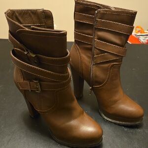 Madden Girl Chocolate Heeled Boots
